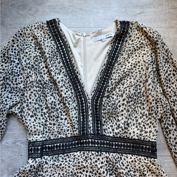 Baltic Born Cha Cha Leopard Print Long Sleeves Maxi Dress Size L - Picture 4 of 14